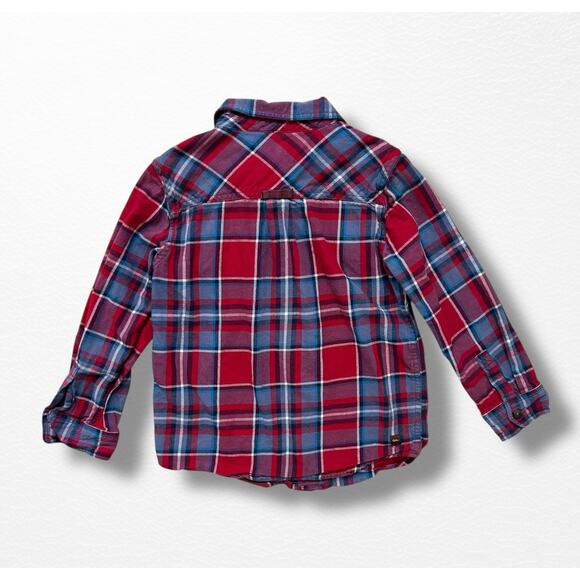 Tea Collection Red and Blue Flannel Shirt, Size 8 - Picture 2 of 7